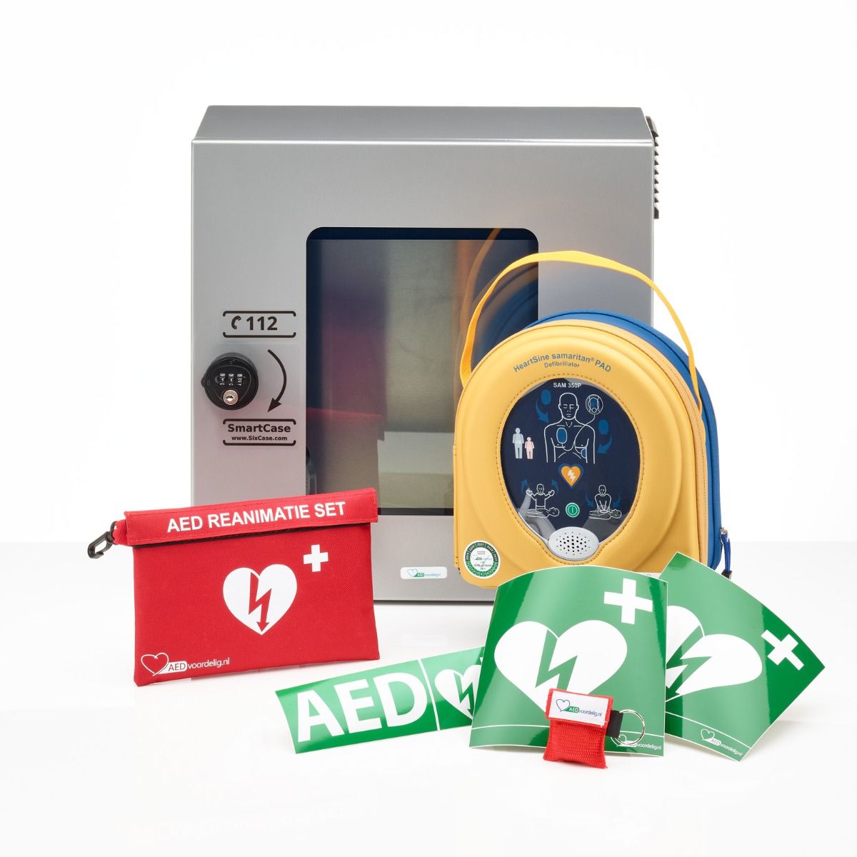 HeartSine 350P AED + buitenkast-Grijs met pin afbeelding 1
