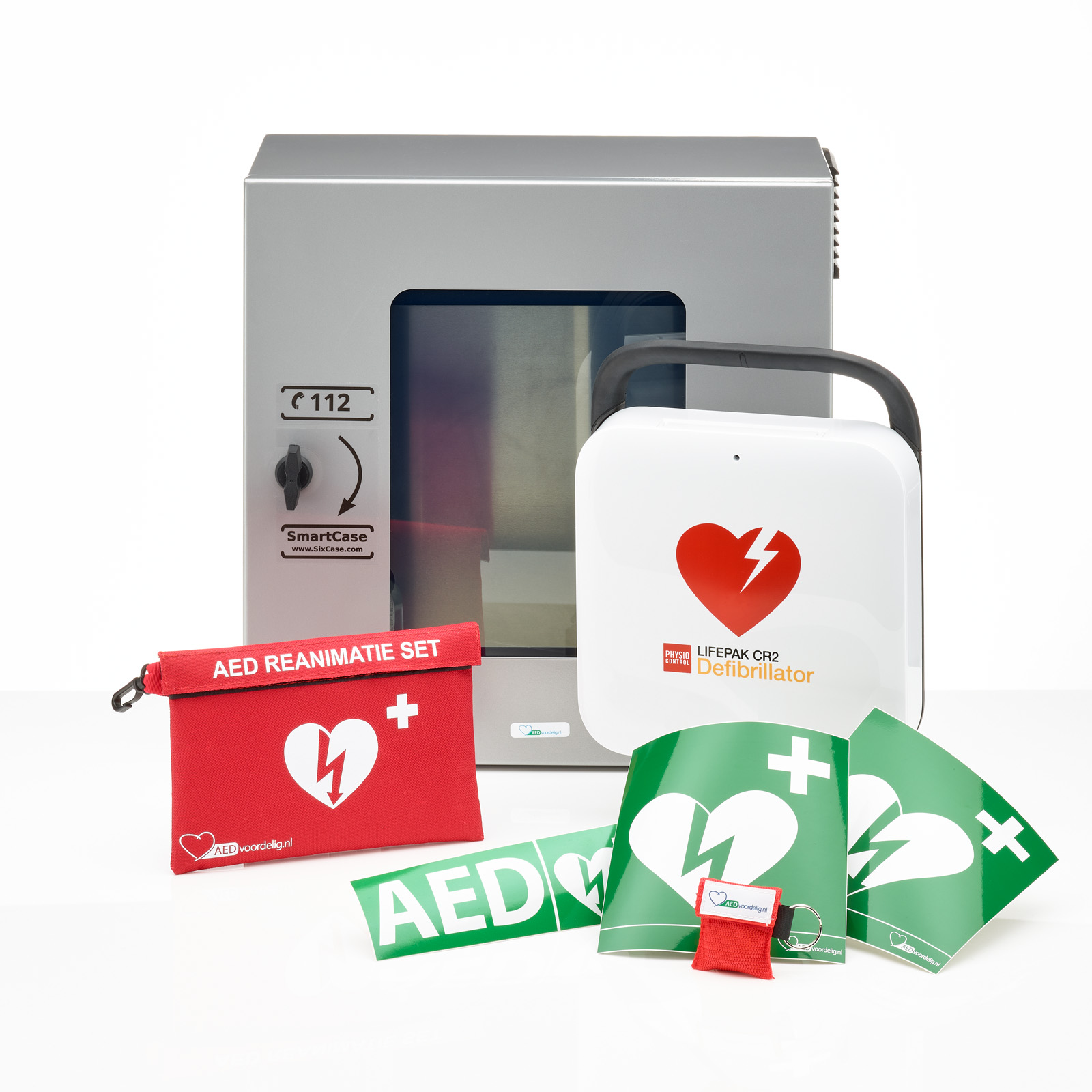 Physio-Control CR2 WiFi + buitenkast-Grijs-Halfautomaat-Nederlands afbeelding