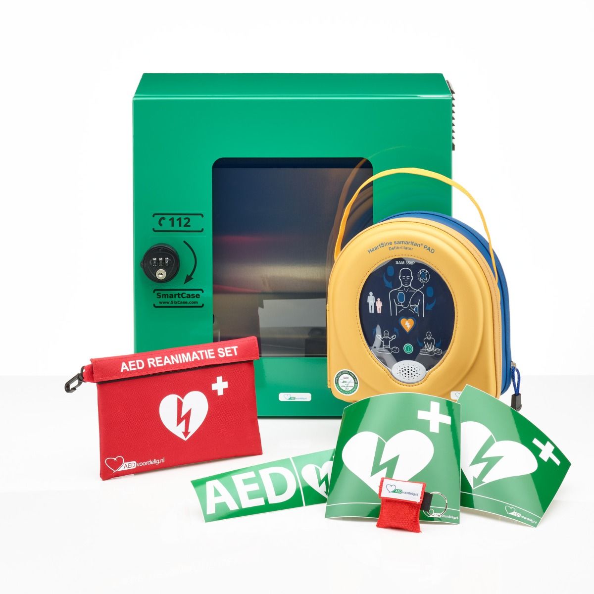 HeartSine 350P AED + buitenkast-Groen met pin