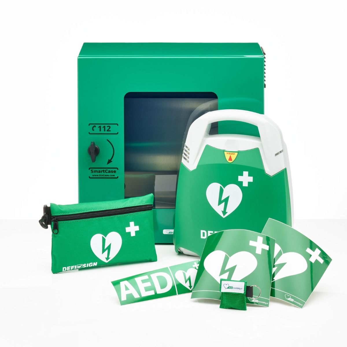 DefiSign LIFE AED + buitenkast-Groen-Halfautomaat