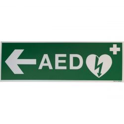 AED bord met pijl links 30x10