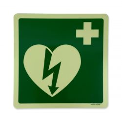 AED sticker glow 20x20