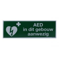 AED aanwezig bord 30x10