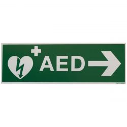 AED bord met pijl rechts 30x10