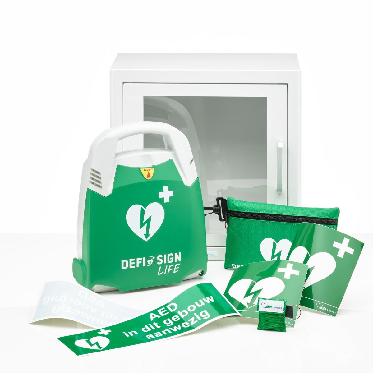 DefiSign Life AED + binnenkast-Wit-Halfautomaat-NL/ENG/FR